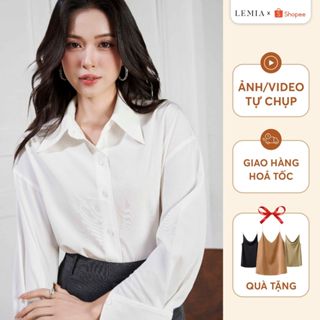  ÁO SƠ MI CỔ NHỌN TAY LY CHỤM by LEMIA Design – 25A290 