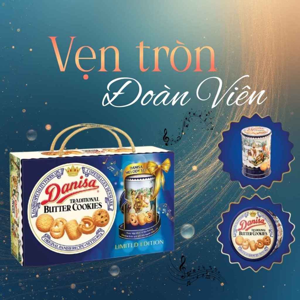 Danisa Hộp Nhạc Bánh Quy Bơ 992g - Date 11.2027 - Phiên bản giới hạn | Giá đã có VAT và có giá sỉ