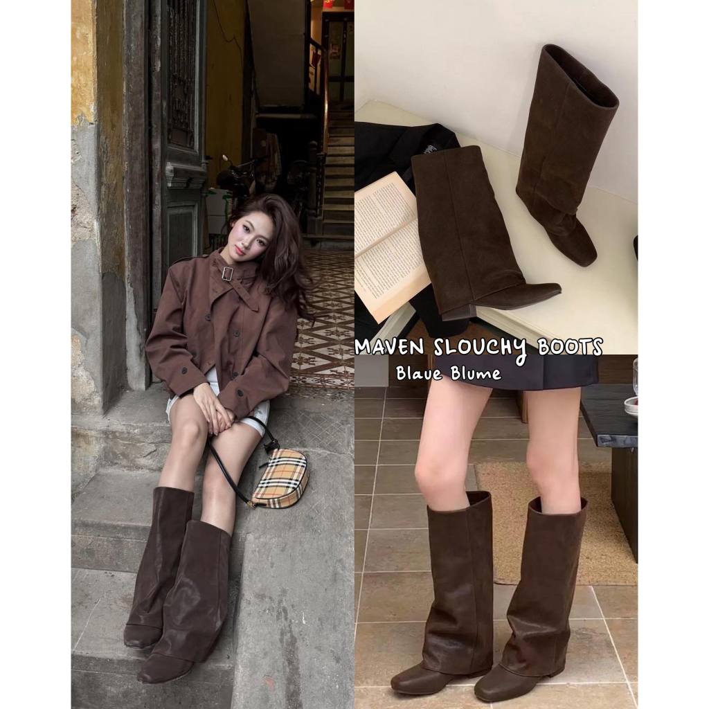 𝐁𝐥𝐚𝐮𝐞𝐁𝐥𝐮𝐦𝐞🦋: ✨ Maven Slouchy Boot 🕶️ - Boot Ống Rộng Maven – Dáng Thả Tự Nhiên Chuẩn Fashion