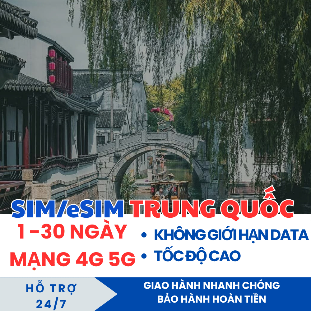 Sim Quốc Tế Trung Quốc China Mobile - Miễn Phí Data Không Giới Hạn Dùng 3 - 10 ngày Sóng Cực Khoẻ