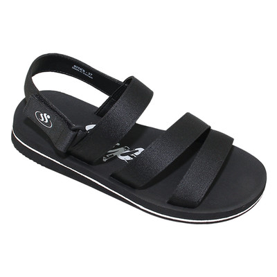Sandal đế bằng nữ Bita's STEPS.02 (Đen + Kem)