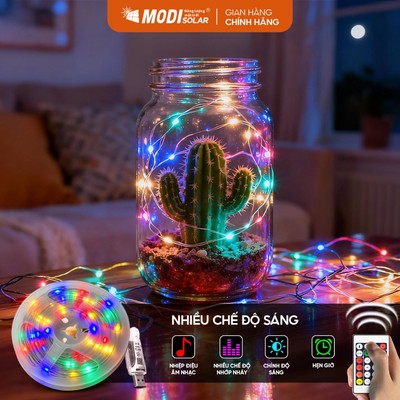 Dây Led Trang Trí USB Bluetooth 3M/5M/10M MODI SOLAR Đủ Màu Sắc Trang Trí Ngoài Trời Chống Thấm Nước