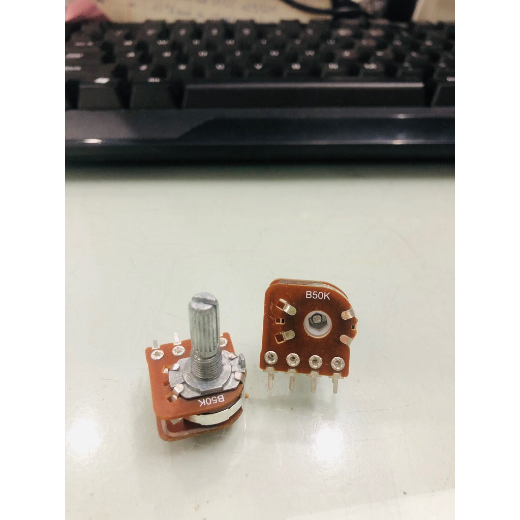 Set 5 chiết áp 8 chân 2 hàng cán 2cm 50k/100k