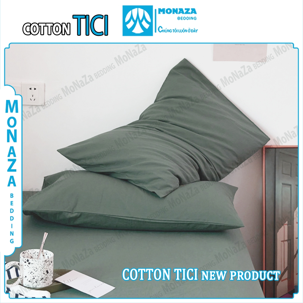 Vỏ Gối Nằm Cotton Tici, Bao Gối 45x65 50x70 Chống Bám Bụi Nằm Êm Phù Hợp Mọi Loại Ruột Gối