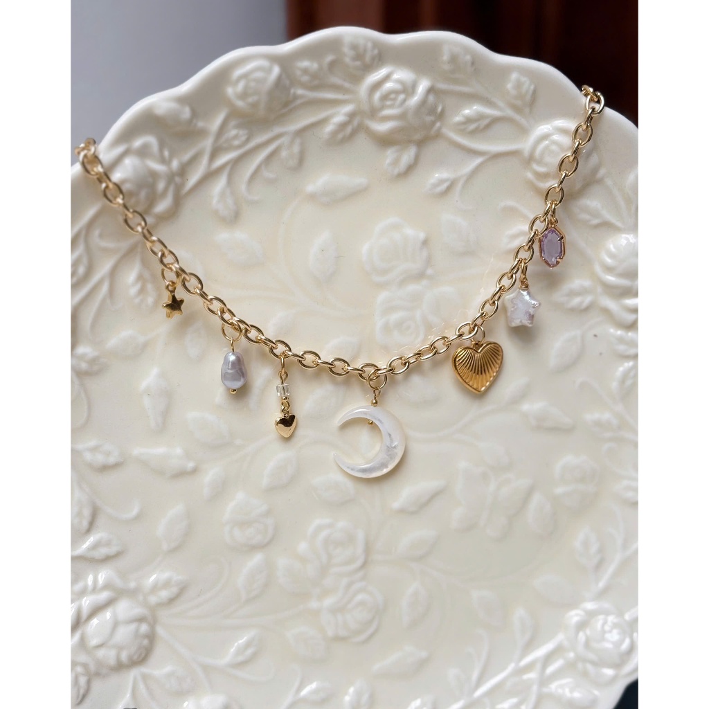 Dây Chuyền Chain Vàng Phối Nhiều Mặt Charm 2ABNORMAL