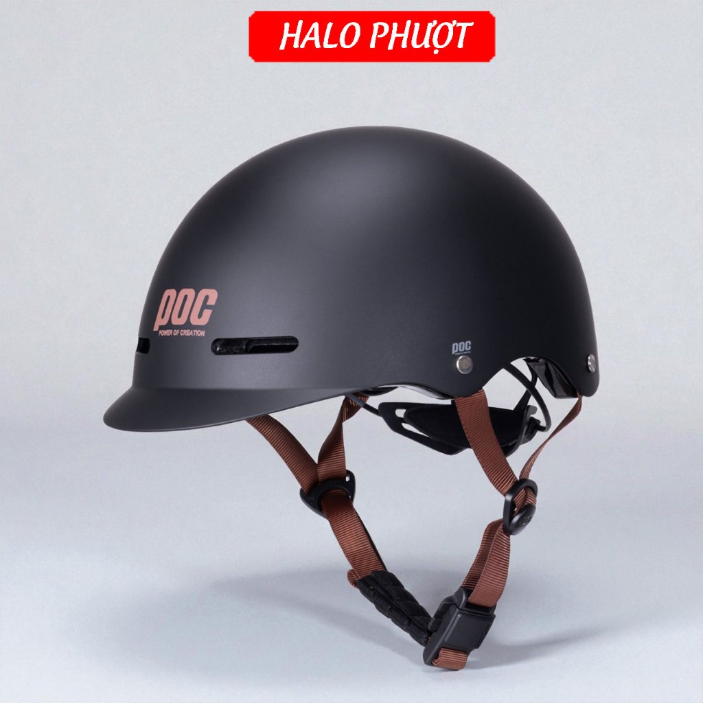 (Chính Hãng) Nón POC xe máy POC P20 Đen Nhám Chữ Nâu CREATION 1