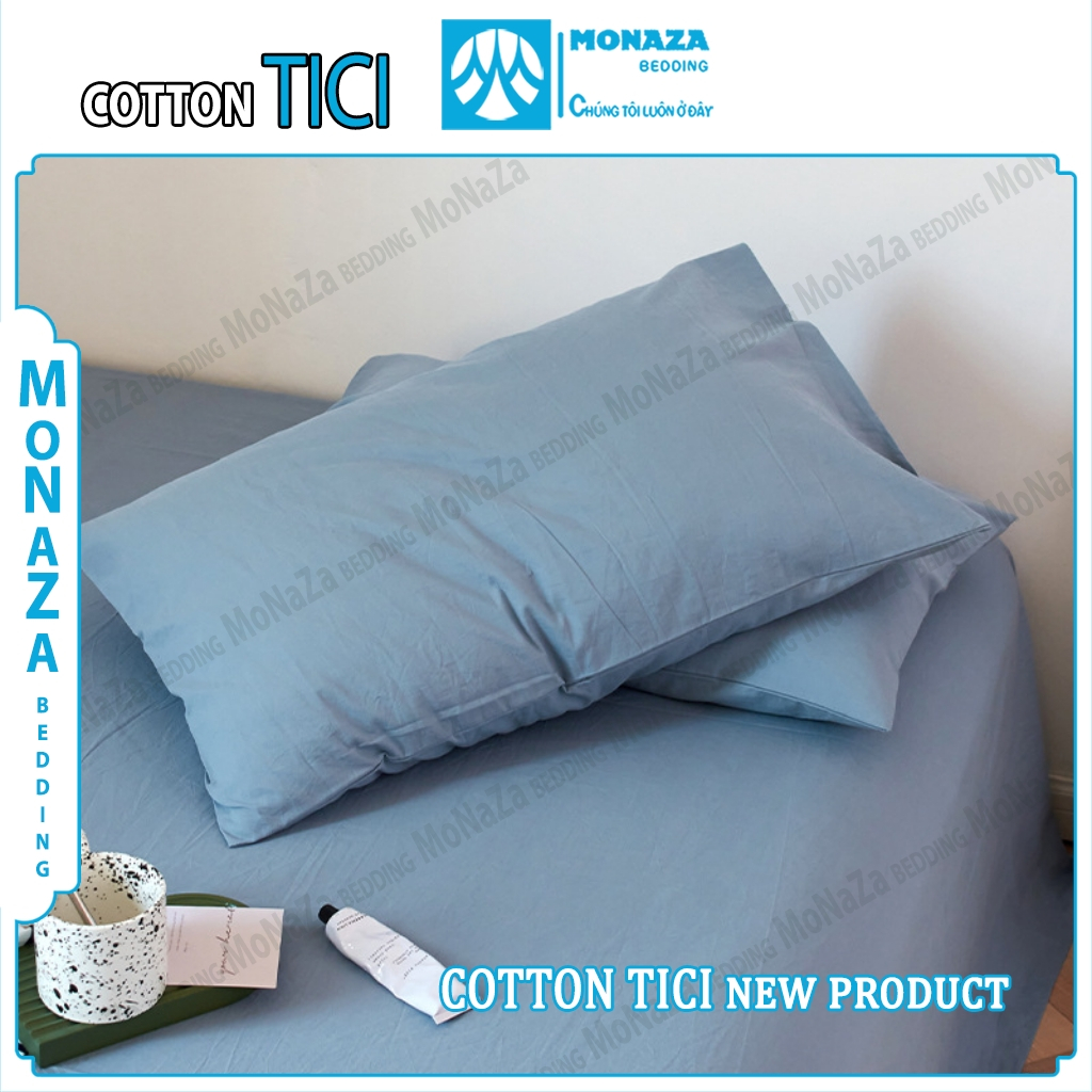 Vỏ Gối Cotton Tici 35x50 45x65 50x70, Áo Gối Cao Cấp Không Xù Giặt Máy Thoải Mái