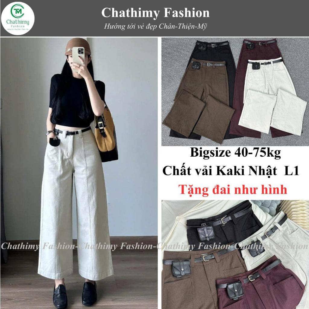 , Quần Suông Nữ Bigsize 40-75KG , Chất Vải Kaki Nhật L1 Mềm Co Giãn Nhẹ, Thời…