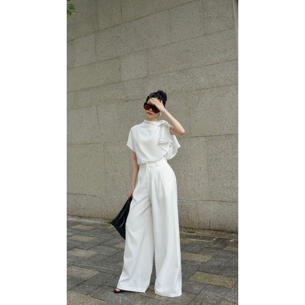 QUẦN DÀI ARA CHẤT COTTON HÀN DÀY DẶN NẶNG RŨ ÍT NHĂN DÀI 109cm - VELLE DESIGN