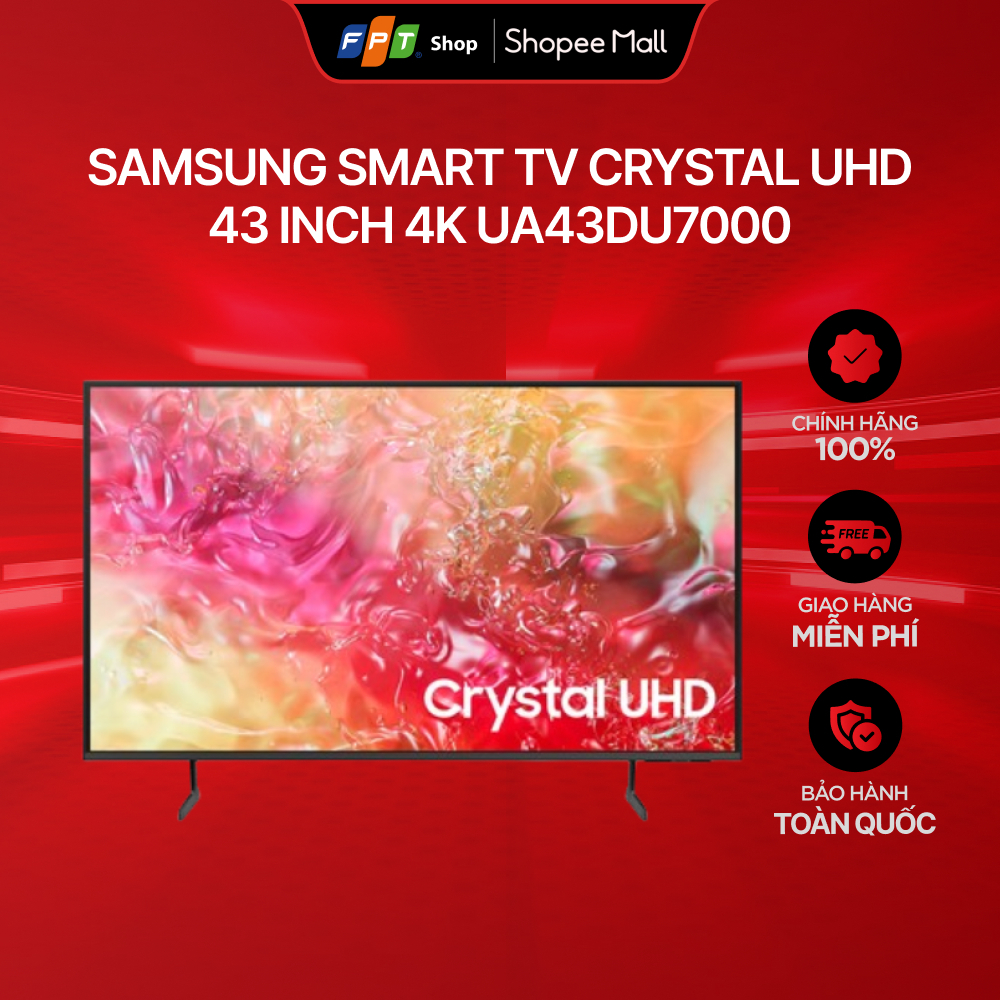 [Chỉ GH tận nơi]  Samsung Smart Tivi Crystal UHD 43 inch 4K UA43DU7000
