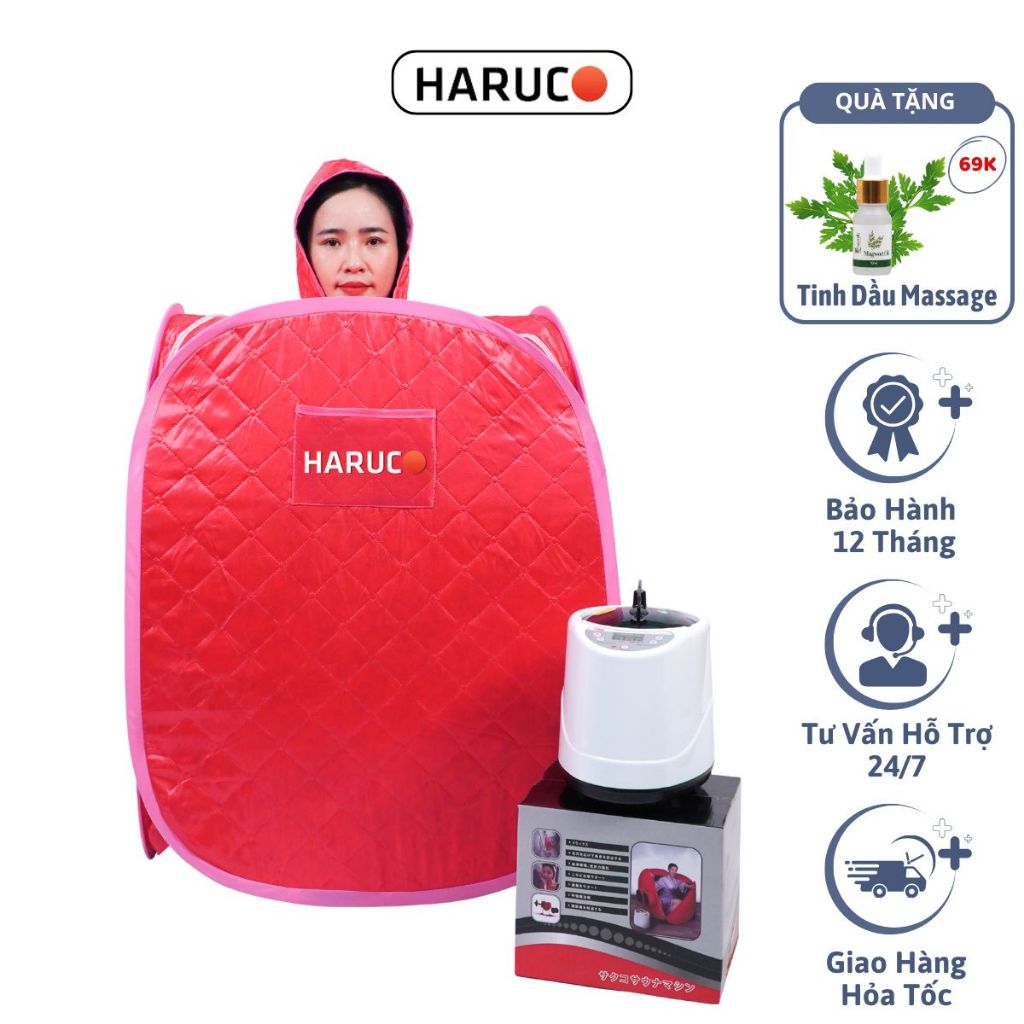 Nồi Xông Hơi Điện Haruco Tại Nhà Mini Dùng Cho Gia Đình, Sau Sinh, Spa-Có Tích Hợp Remote