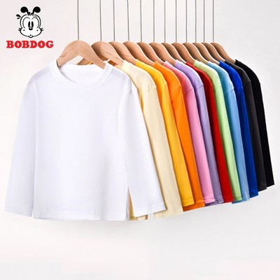 Áo thun dài tay BOBDOG cổ tròn chất liệu cotton mềm mịn co giãn 4 chiều cho bé
