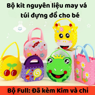Set May Vá Túi Xách Handmade Cho Bé – Bộ Túi Nỉ DIY Tự Khâu Dễ Làm, Kèm Kim Chỉ Rèn Khéo Léo