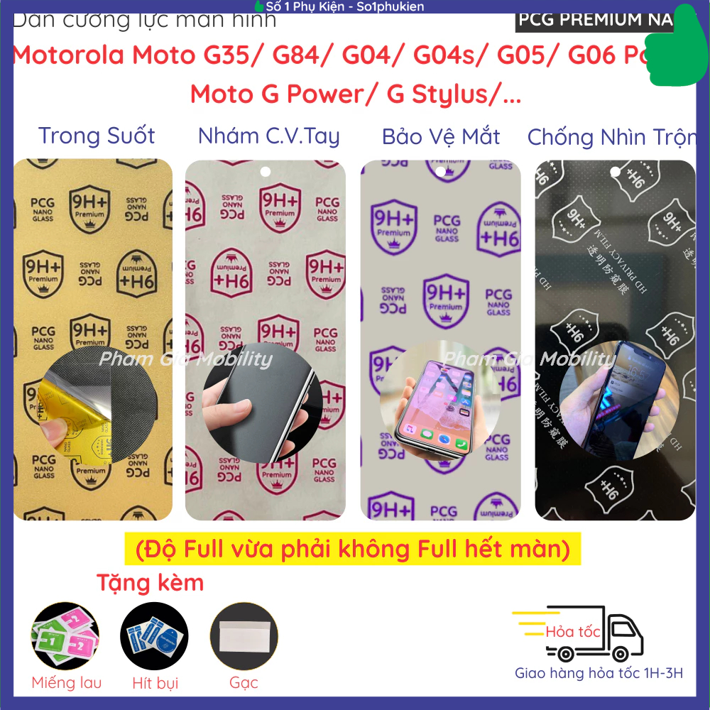 Dán cường lực màn hình cho Motorola Moto G35 G84 G64 G54 G34 G24 G14 G05 G04 G04s / G06 Power/ G Pow