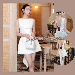  Đầm dự tiệc cổ tròn duyên dáng kèm hoa trang trí tinh tế thiết kế thanh lịch và sang trọng Rose Dress JUDINO 