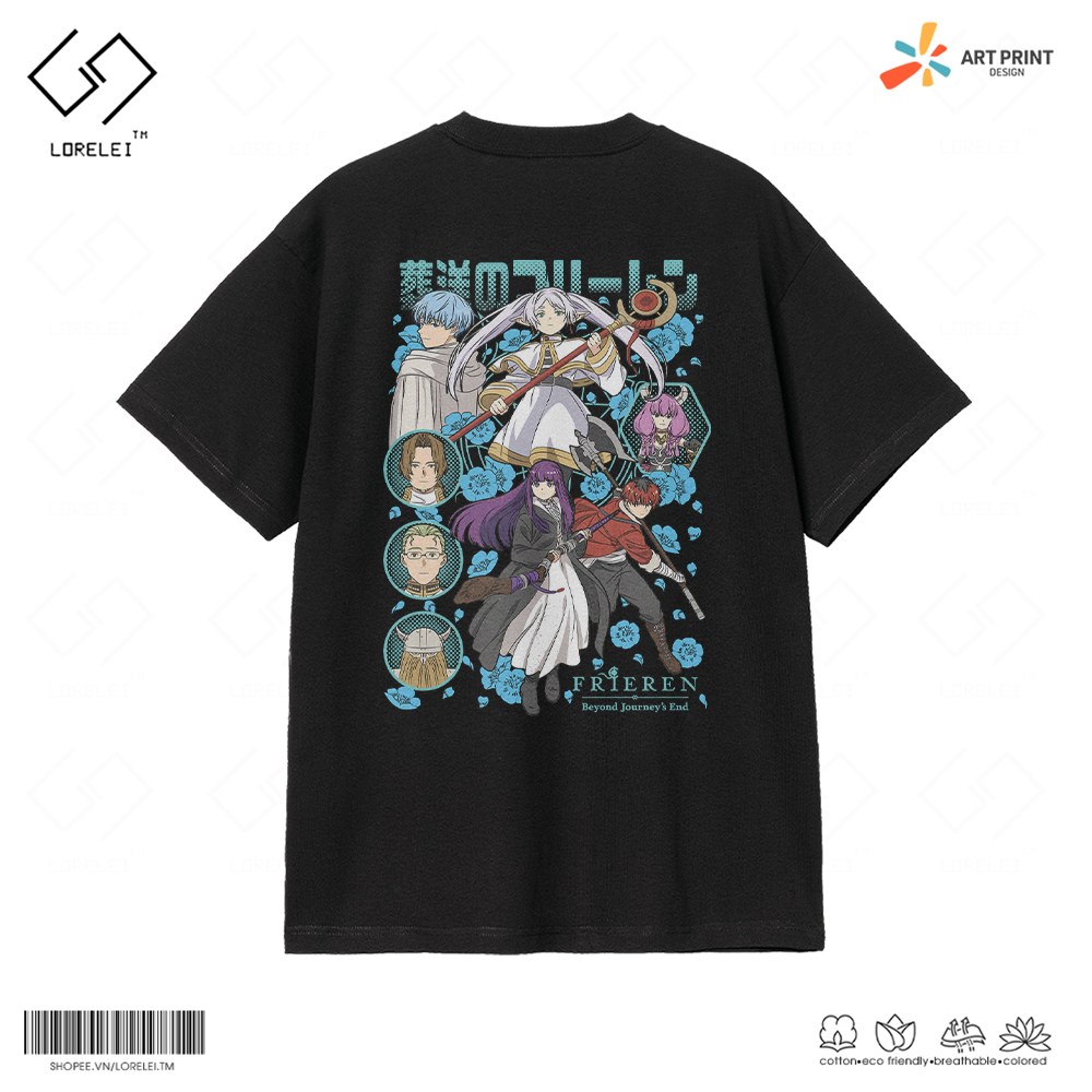 Áo thun Unisex Frieren: Beyond Journey's End Cotton 100% ngắn tay