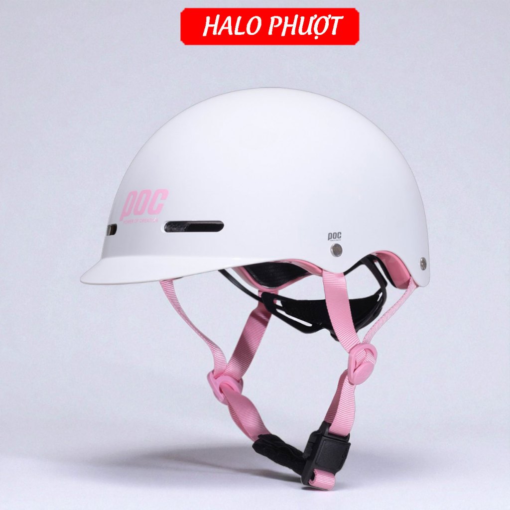 (Chính Hãng) Nón POC xe máy POC P20 Trắng Chữ Hồng CREATION 1