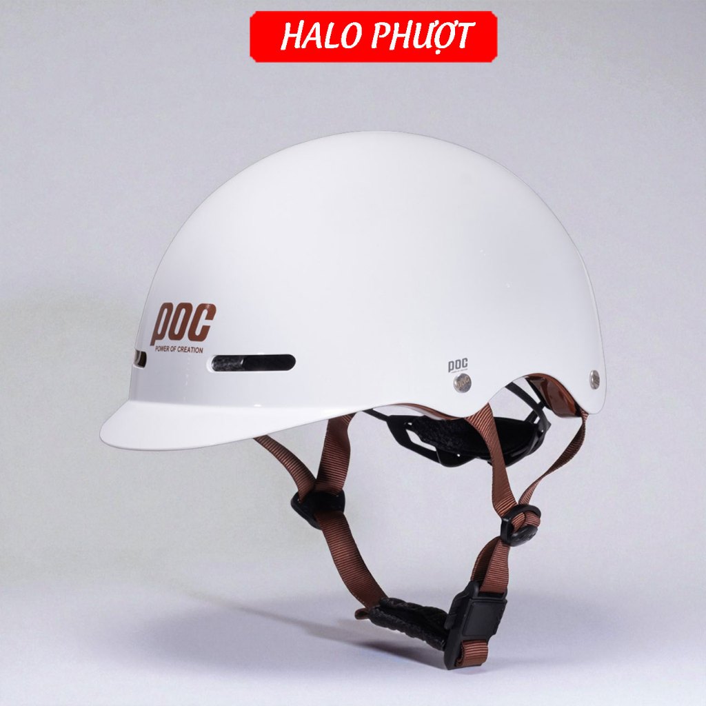 (Chính Hãng) Nón POC xe máy POC P20 Trắng Chữ Nâu CREATION 1