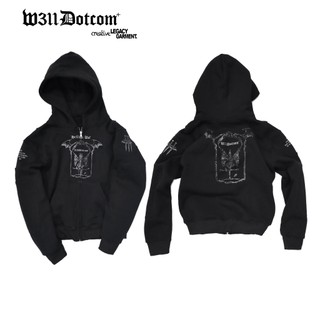  W311Dotcom* | Áo Hoodie "HELL IS US" Nỉ Bông 400Gsm YKK Zipped Form Boxy-Fit Crop Nam  Nữ 