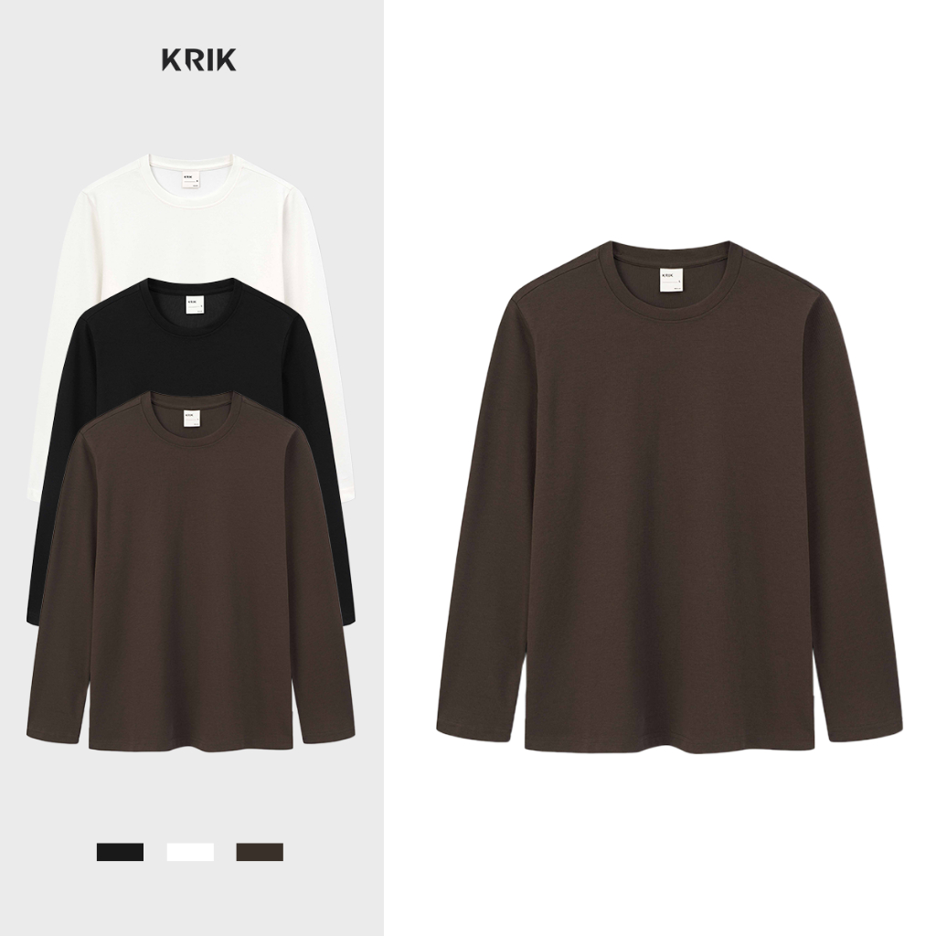 Áo Nỉ Nam KRIK Form Regular Chất Liệu Jacquard Xương Cá Mềm Mướt Thiết Kế Basic AN4221