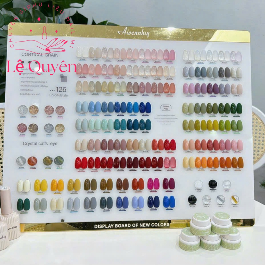 Sét Sơn Gel Aivennhuy 126 Màu - Màu Thạch Nhũ Mắt Mèo, Gel Nhện, Gel Xi Măng Cao Cấp [ Lệ Quyên ]