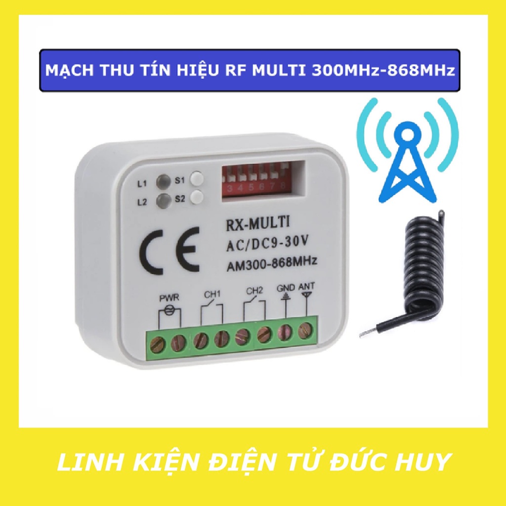 Mạch điều khiển từ xa 2 thiết tự dò tìm tần số RX MULTI 300MHz-868MHz