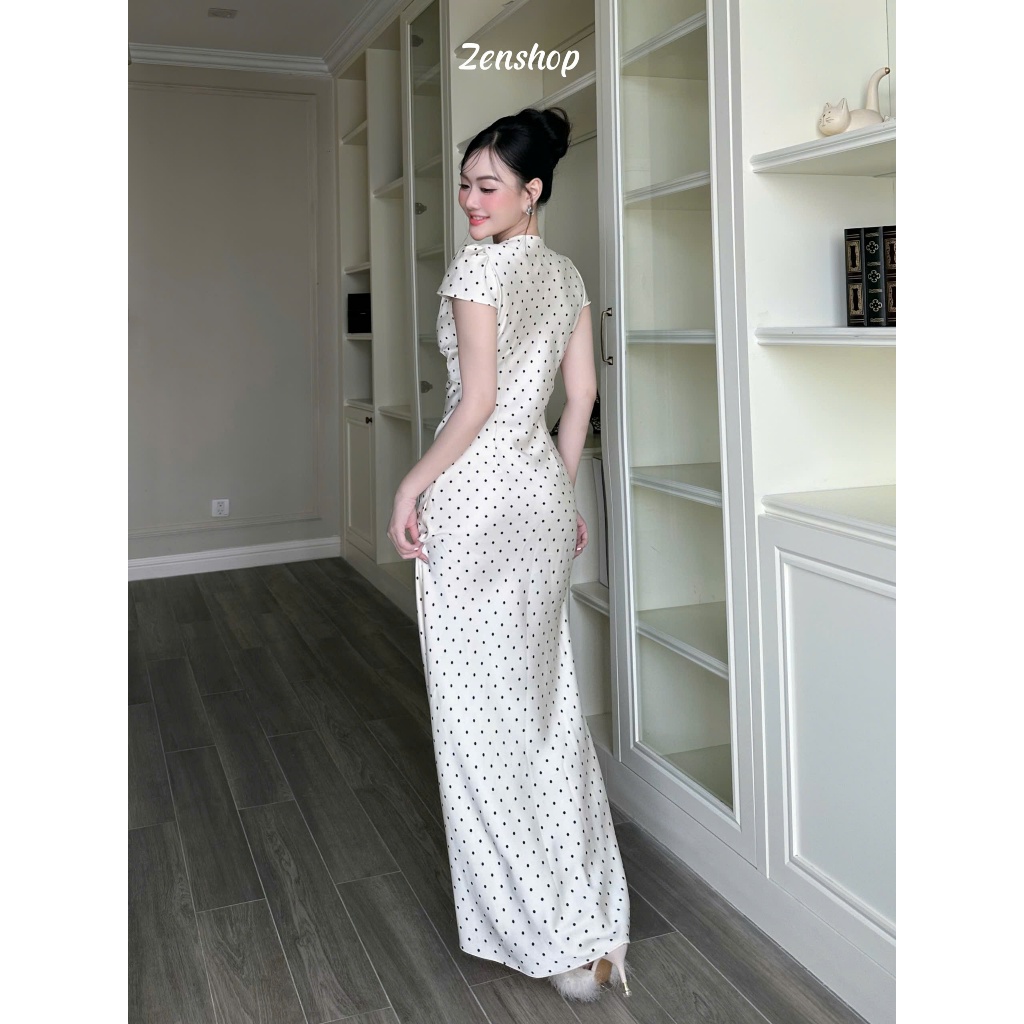 Đầm Dự Tiệc Body Lụa Cổ Chữ V Dáng Dài Maxi Tay Hến Sang Chảnh | Thanh Lịch - IVANA Dress | BigBuy360 - bigbuy360.vn