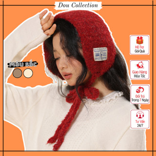  Bịt Tai Unisex Lông Mềm Dáng Trùm Đầu Buộc Dây Phối Tag Chất Dày Dặn Giữ Ấm Đi Chơi – Check-in – Du Lịch - Mã BT017 
