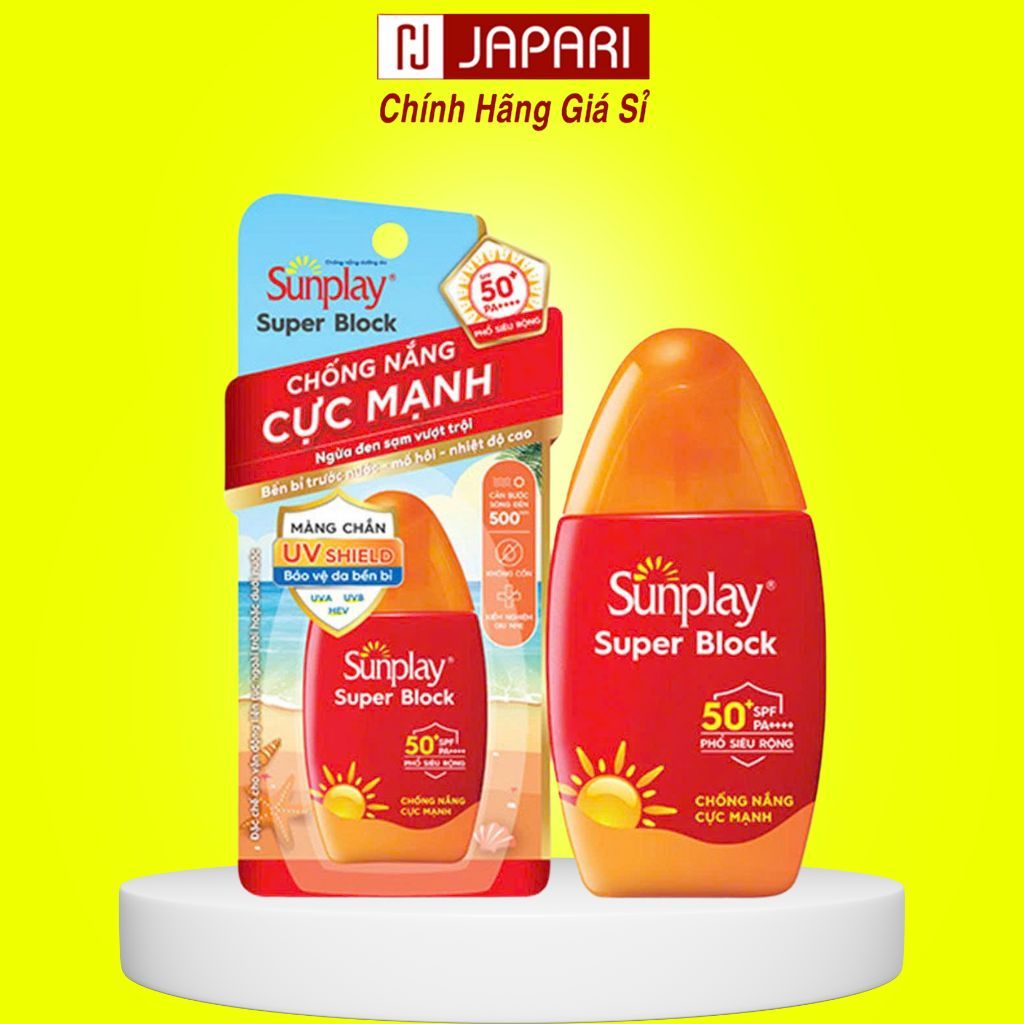 Kem Chống Nắng Sunplay Super Block SPF50- KCN Sunplay Đỏ 70g 30g Cho Da Mặt Body, Da Dầu Mụn, Khô JA