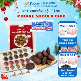  Set Nguyên Liệu Bánh Cookie Socola Chip mix 3 vị Cacao Socola Matcha Thơm Giòn - 6SFOOD 
