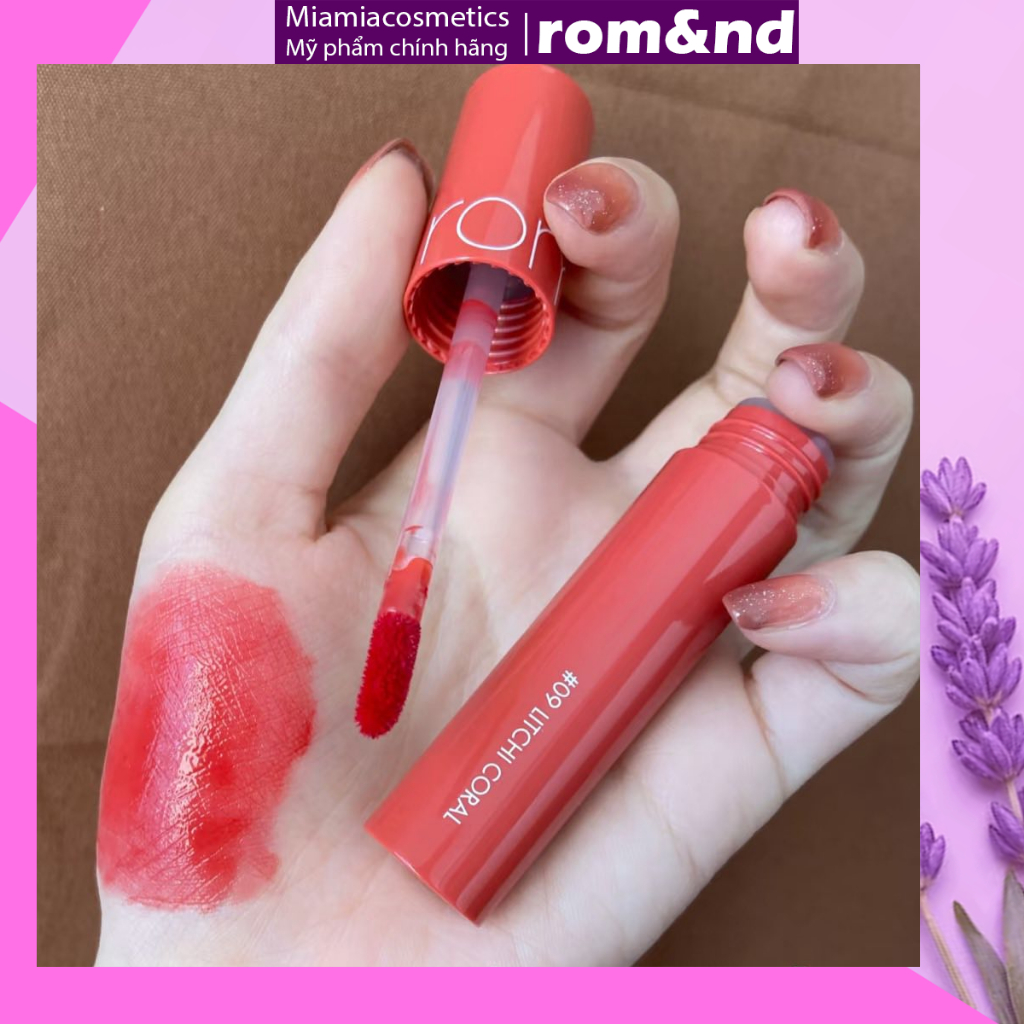 Son Romand Bóng Juicy Lasting Tint Màu 09 Litchi Coral Hồng San Hô 5 ML