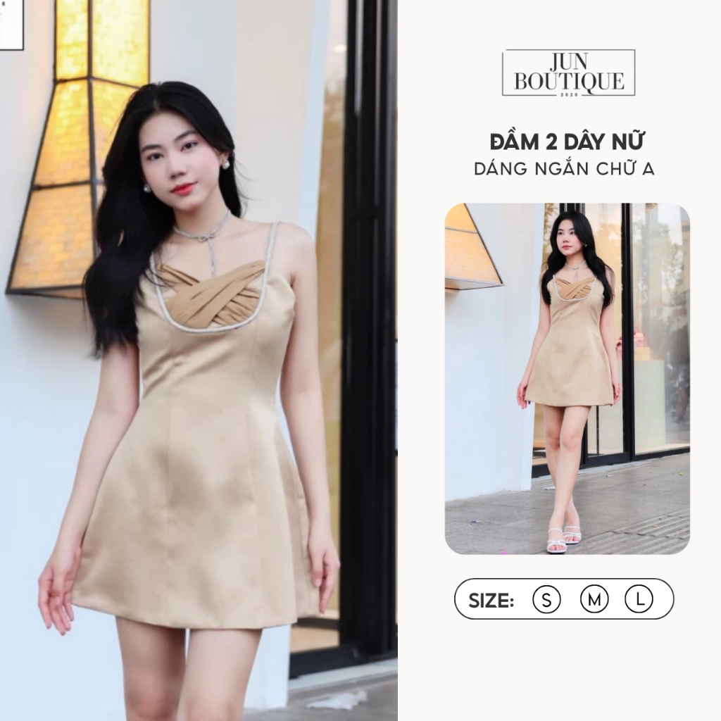 Đầm 2 Dây Nữ Dáng Ngắn Chữ A J17 - Thiết Kế JunBoutique2020