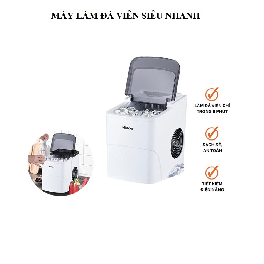 Máy làm đá viên Hicon HZB-16AL/16M Công suất mạnh mẽ đá viên thời gian nhanh chóng