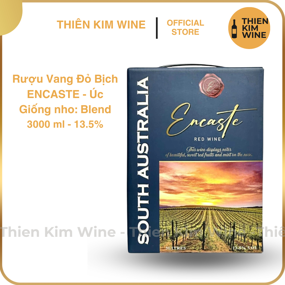 [Chính Hãng] - (Bịch 3 lít) Rượu Vang Đỏ Úc Encaste Blend - 13.5%
