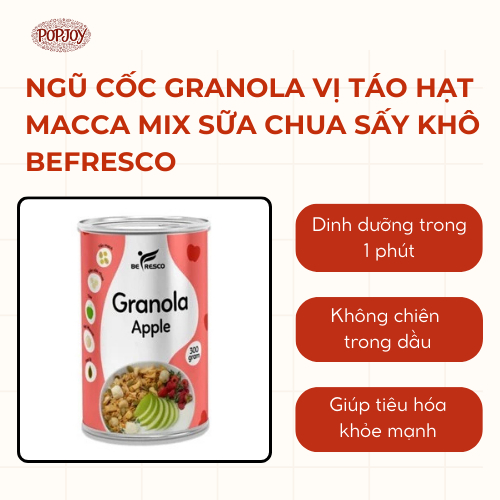 Ngũ cốc Granola vị táo hạt macca mix sữa chua sấy khô Befresco