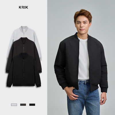Áo Khoác Gió Nam KRIK Form Bomber Chất Liệu Polyester Thiết Kế Bo Chun Giữ Ấm Tốt AK5186
