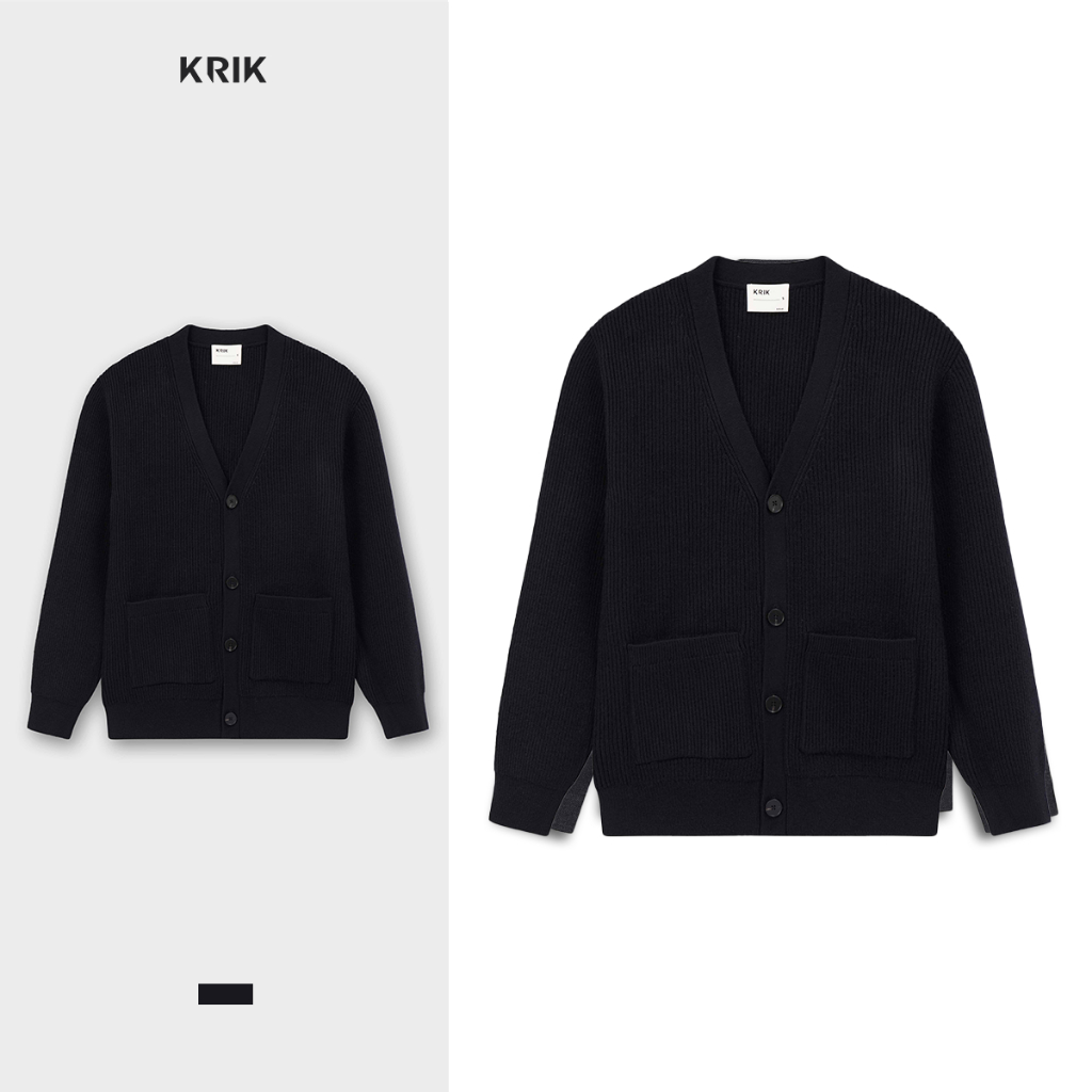 Áo Cardigan Nam KRIK Form Regular Chất Liệu Len Pha Cao Cấp Thiết Kế Gân Tinh Tế AK5148