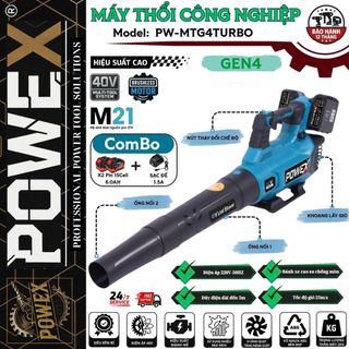 Máy thổi công nghiệp POWEX PW-TL40TURBO – Chính hãng, động cơ không chổi than 40V, hiệu suất cao, hoạt động bền bỉ