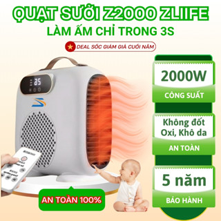 Quạt Sưởi Ấm Cho Gia Đình Và Cho Bé 2000W Cực Ấm Áp, Máy Sưởi Mini An Toàn Tự Động Ngắt Không Khô Da