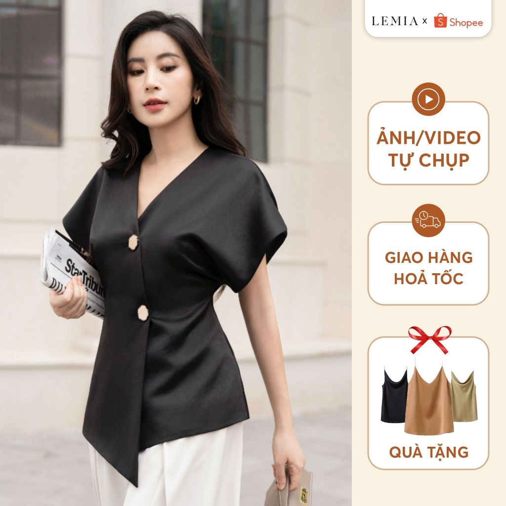 Áo Cánh Dơi Vạt Chéo Thời Trang Thanh Lịch by LEMIA Design - 24A059