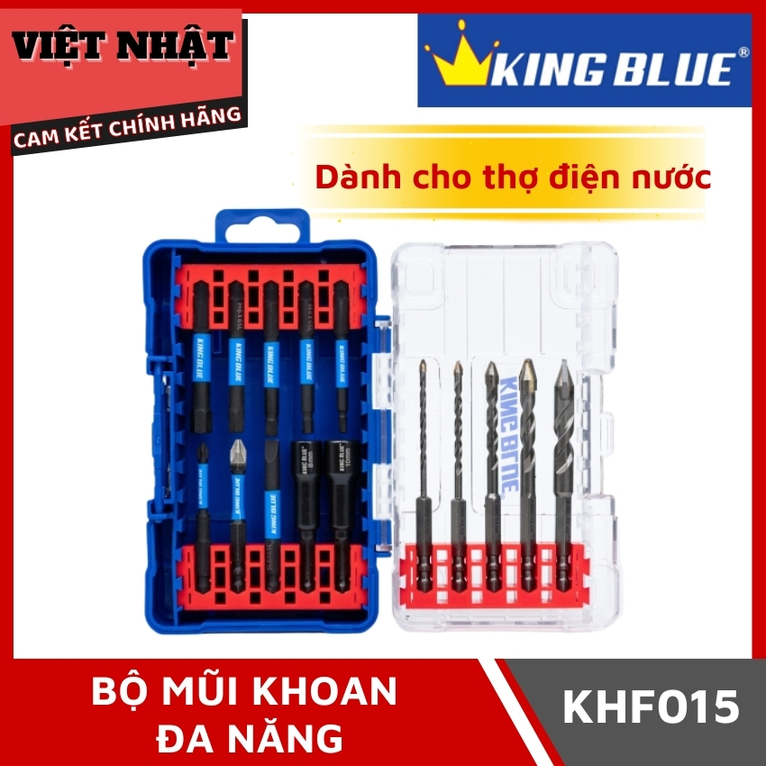 Bộ mũi khoan đa năng Kingblue KHF015-Dành cho thợ điện nước, dân dụng
