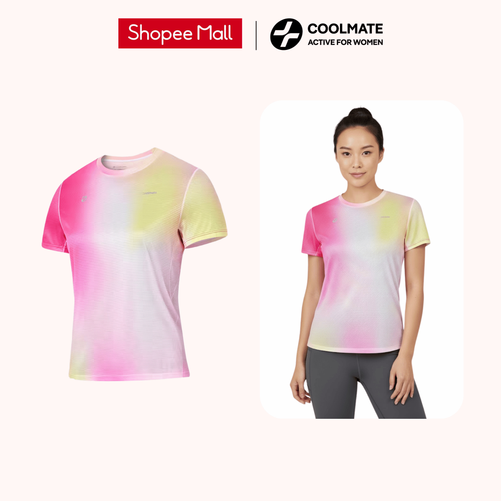 Tshirt Áo chạy bộ Nữ graphic Pink Gradient thoáng khí - Coolmate Active For Women