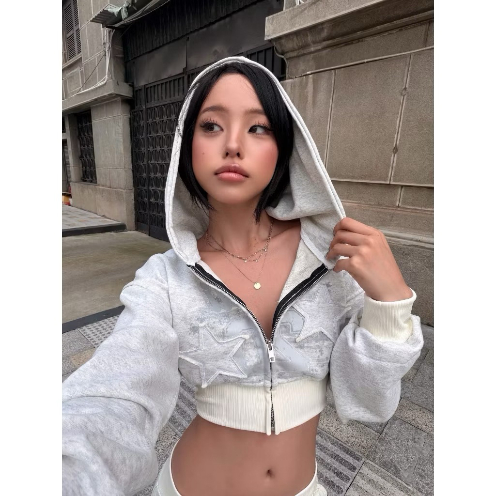 Hoodie zip croptop Twenti