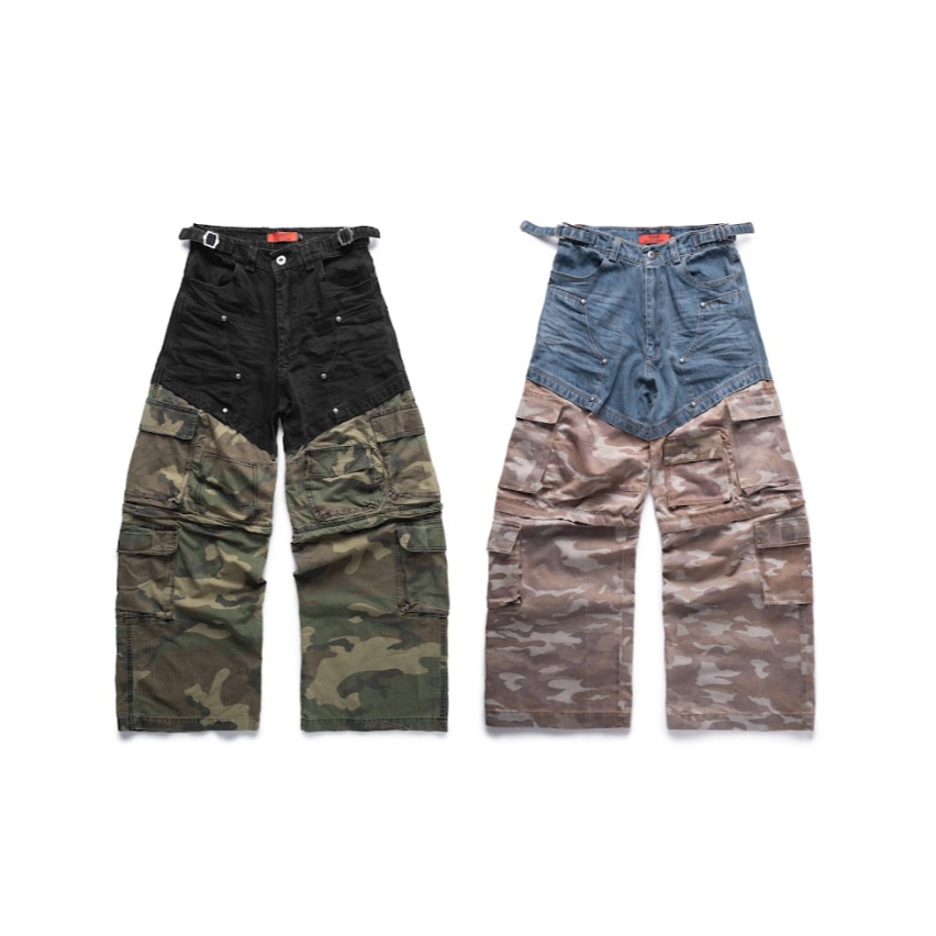 BCK CAMO CARGO DENIM PANTS