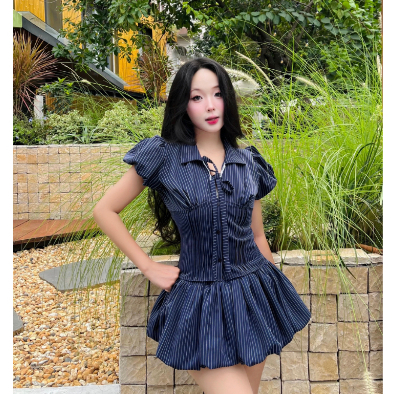 Chân Váy SAIGONESE Quần Dáng Bí Thun Lụa Hoạ Tiết Chấm Bi Phối Ren Form Nữ Thanh Lịch - CV01SP | BigBuy360 - bigbuy360.vn