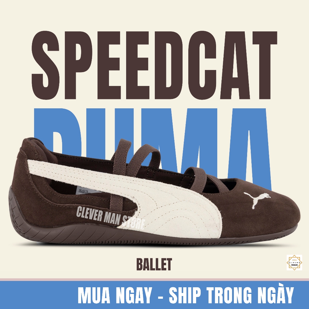 Giày Thể Thao PM Speedcat Ballet Chocolate Màu Nâu Da Lộn Tặng Kèm BOX BẢO VỆ Clever Man Store