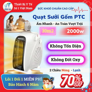 Quạt Sưởi Gốm Chính Hãng 2000w Không đốt Oxy và Không Khô Da, Máy Sưởi Ấm Phòng Ngủ Mùa Đông Mini