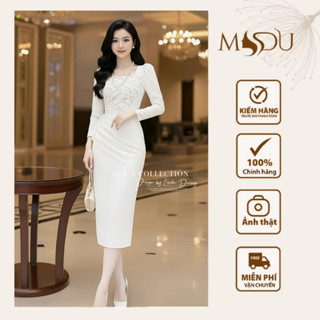  Váy Ôm Body MDU3801 Chất Liệu Mango Hàn Phối Ren Cao Cấp Từ MDU 