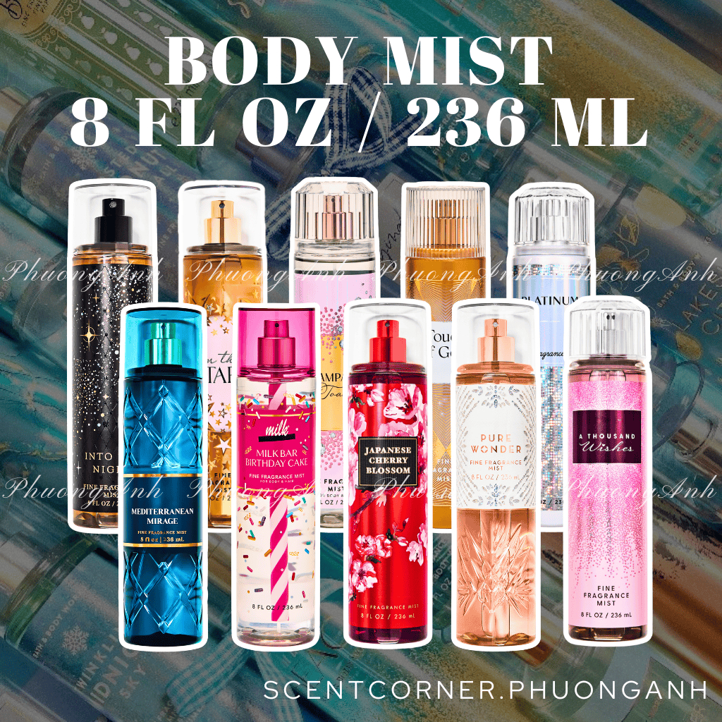 [ NHIỀU MÙI ] Xịt Thơm Toàn Thân Body Mist Bath & Body Works 236ml