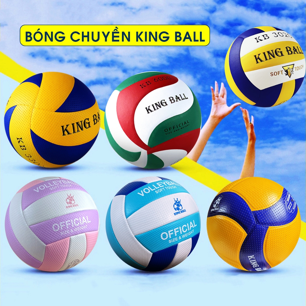 Bóng Chuyền Da Chính Hãng King Ball Quả Banh Bóng Chuyền Thi Đấu Ngoài Trời Giá Rẻ Học Sinh Viên